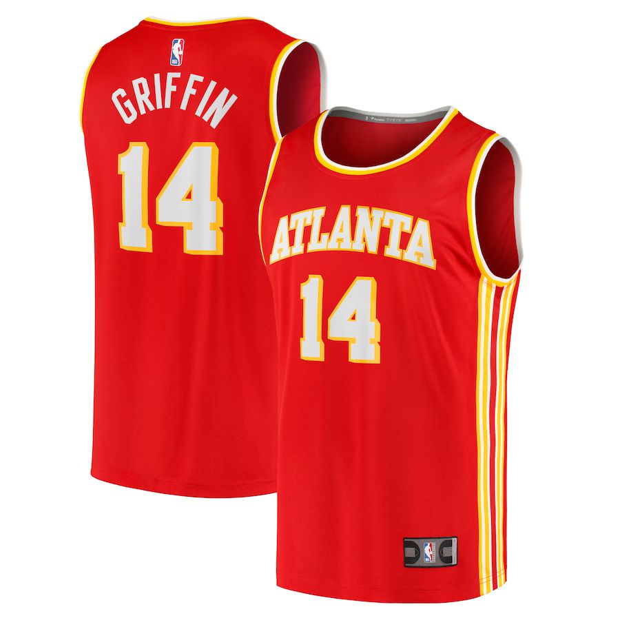 Men Atlanta Hawks 14 AJ Griffin Fanatics Branded Red 2022 NBA Draft First Round Pick Fast Break Replica Player NBA Jersey